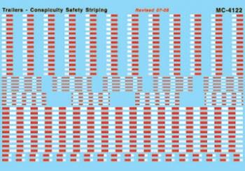 Microscale Decals Vehicle Decal Set - Mini-Cal Trailer Safety Outline Conspicuity Striping (Red & White, 1993+)