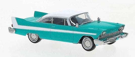 Brekina HO 1958 Plymouth Fury - Turquoise, White