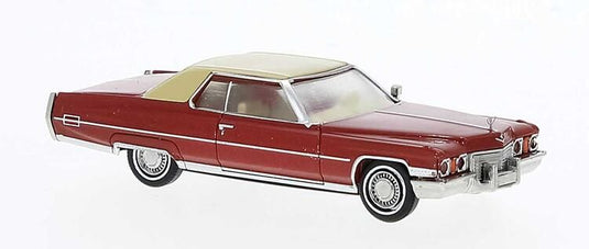 Brekina HO 1972 Cadillac Coupe de Ville - Red, Ivory
