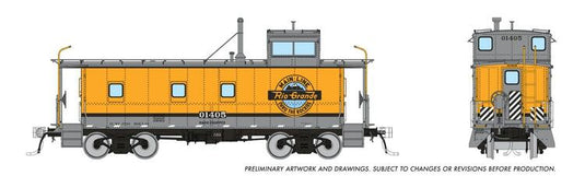Rapido Trains HO D&RGW End Cupola Steel Caboose - Single Stripe Post-War Mods - D&RGW