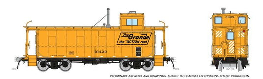 Rapido Trains HO D&RGW End Cupola Steel Caboose - Action Road Late Mods - D&RGW