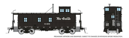 Rapido Trains HO D&RGW End Cupola Steel Caboose - Black As-Built - D&RGW