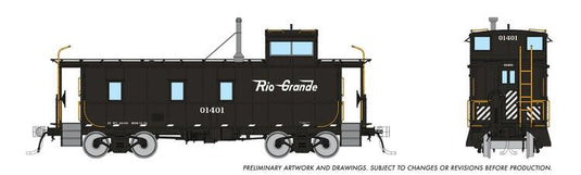 Rapido Trains HO D&RGW End Cupola Steel Caboose - Black Early Mods - D&RGW