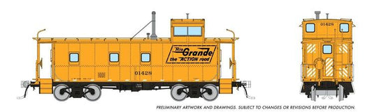 Rapido Trains HO D&RGW End Cupola Steel Caboose - Action Road Post-War Mods - D&RGW