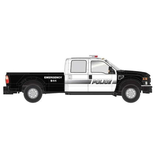 Atlas HO Ford F-350 Crew-Cab Pickup Truck - Police (black, white)