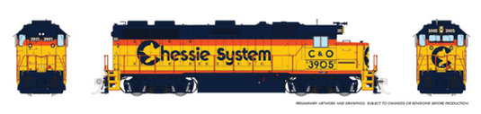 Rapido Trains HO EMD GP39 (DC/DCC/Sound): Chessie (C&O Sublettering)