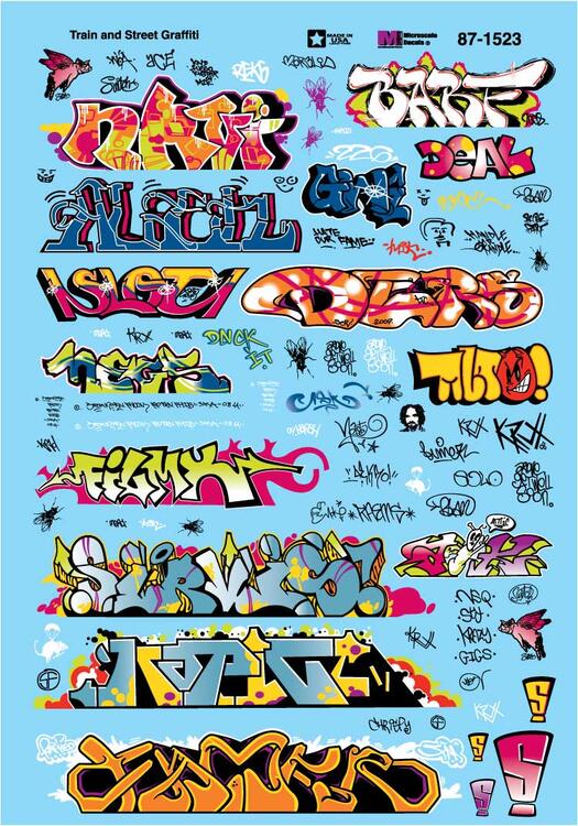 Microscale Decals HO Graffiti Decal Set - Modern Train & Street Graffiti