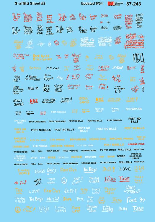 Microscale Decals HO Assorted Graffitti - Set #2