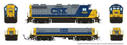 Rapido Trains HO EMD GP39 Mother+Slug (DC/DCC/Sound): CSX (Bright Future - YN2)