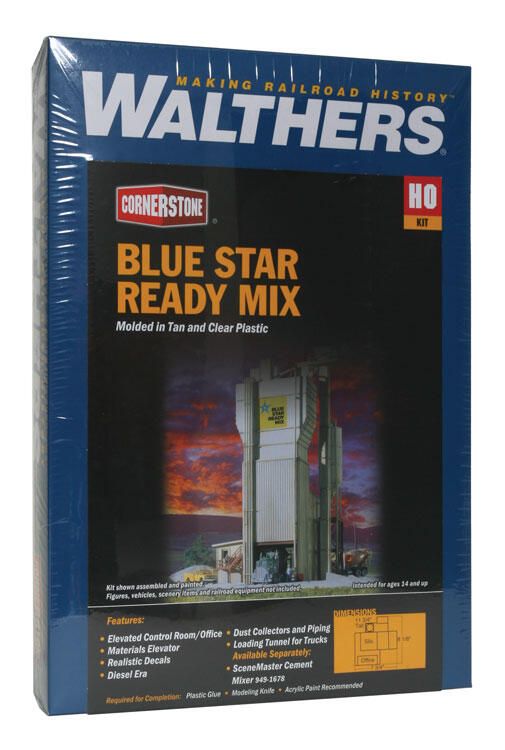 Walthers Cornerstone HO Blue Star Ready Mix - Kit