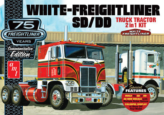 AMT 1/25 White-Freightliner SD/DD Cabover