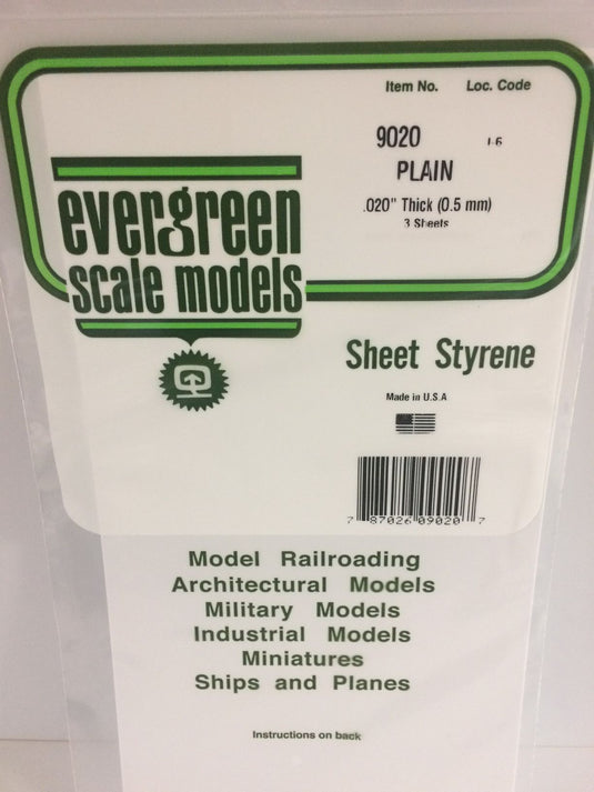 Evergreen Evergreen Styrene Sheet .020