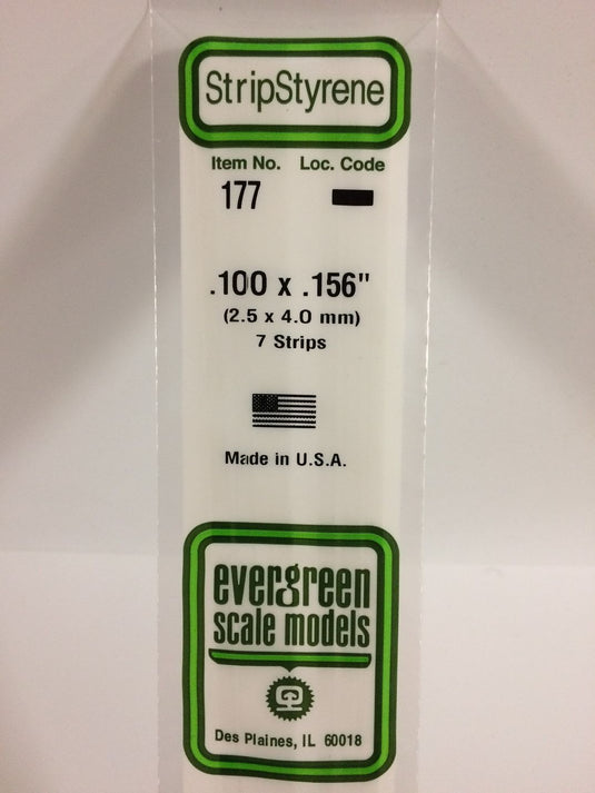 Evergreen Styrene Strip .100"x.156"