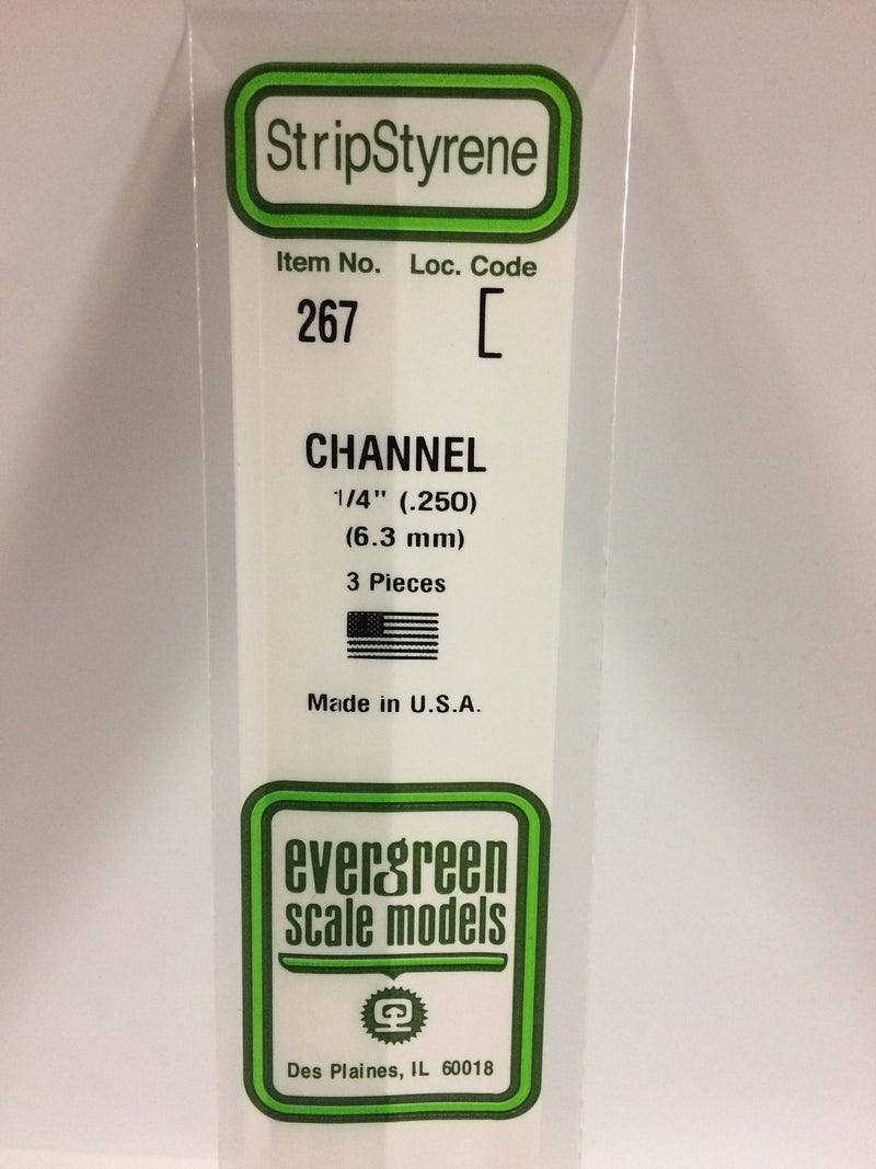 Load image into Gallery viewer, Evergreen Profilé en U de styrène – .250″ (269-267)
