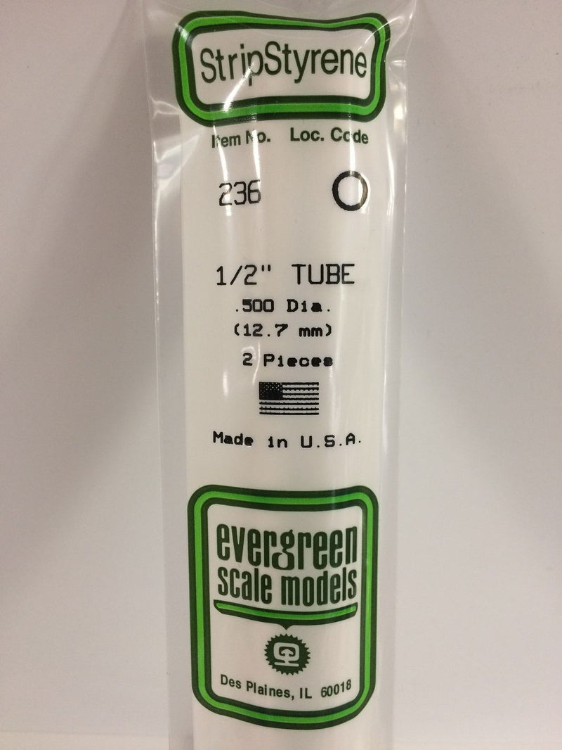 Load image into Gallery viewer, Evergreen Tube rond de styrène – 1/2″ (.500″) (269-236)