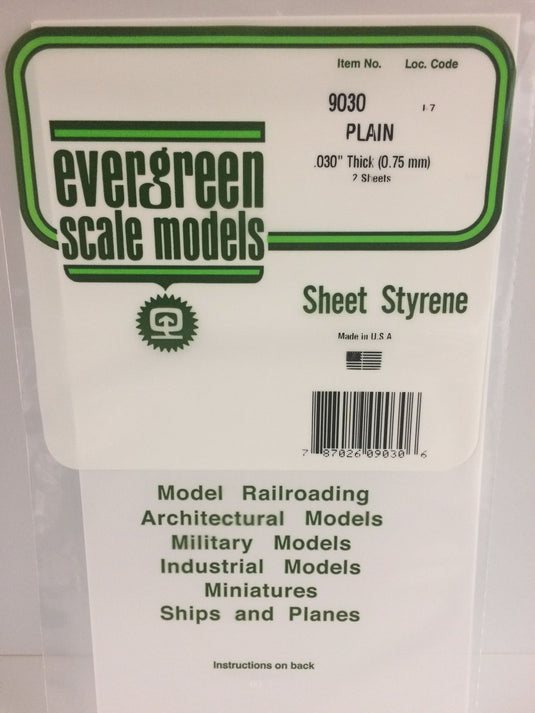 Evergreen Styrene Sheet .030