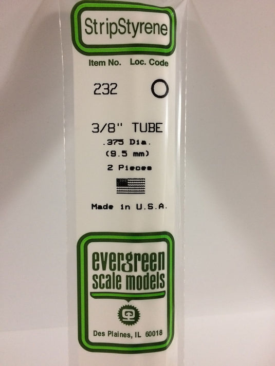 Evergreen Styrene Tube 3/8