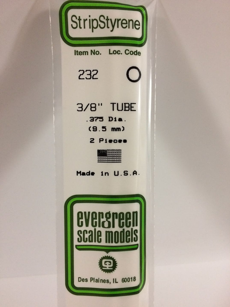 Load image into Gallery viewer, Evergreen Tube rond de styrène – 3/8″ (.375″) (269-232)