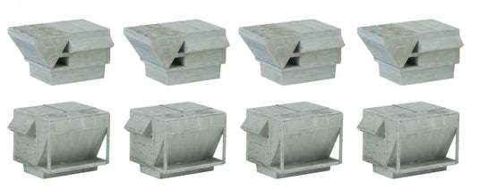 Walthers Cornerstone HO HVAC Units - Kit - 4 Each of 2 Styles of Rooftop Air Conditioners