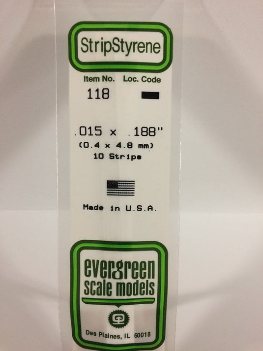 Evergreen Styrene Strip .015