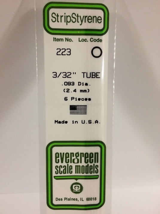 Evergreen Styrene Tube 3/32