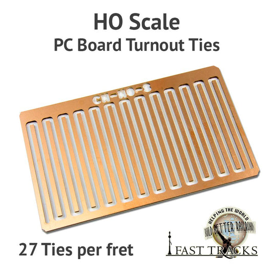 Fast Tracks Copper Head PC Board Pre-Gapped Rail Ties 2mm. HO