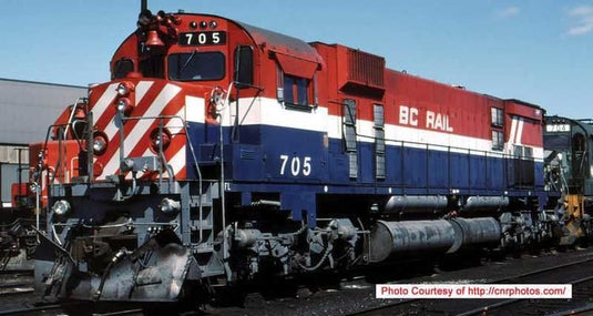 Bowser Executive HO MLW M630 - DC/DCC Ready - BC Rail (Red White Blue Hockey Stick) :