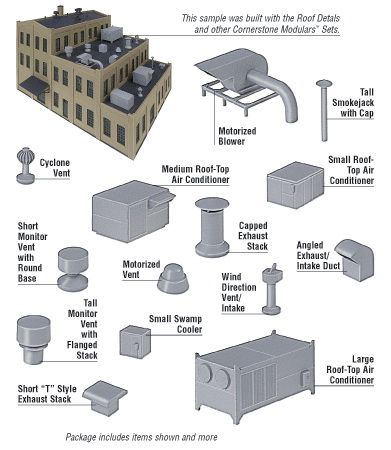 Walthers Cornerstone HO Roof Details - Kit