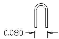Cal Scale HO U Bolts  pkg 20 (.012 Wire) - Large