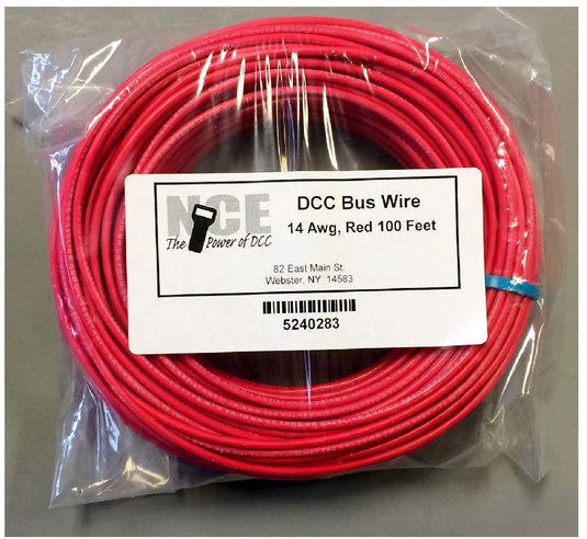 NCE DCC Bus Wire 14 AWG Red 100'