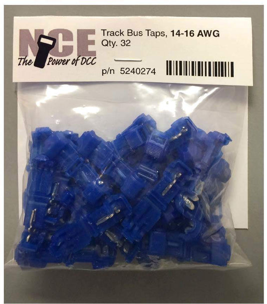 NCE Track Bus Taps 14-16 AWG Blue 32pk