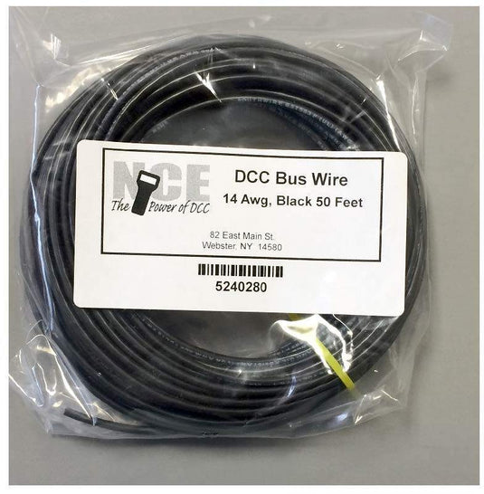 NCE DCC Bus Wire 14 AWG Black 50'
