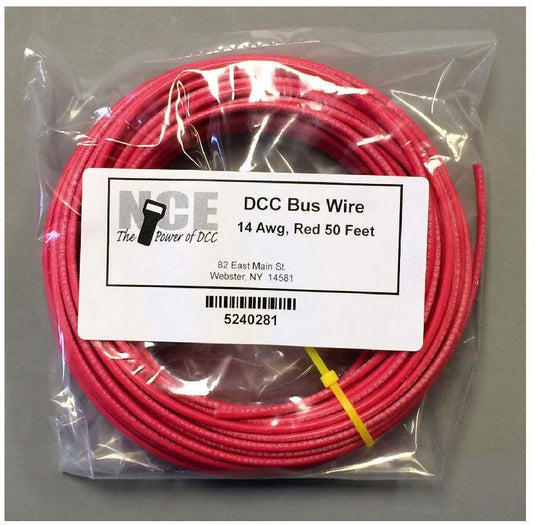 NCE DCC Bus Wire 14 AWG Red 50'