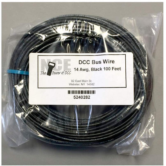 NCE DCC Bus Wire 14 AWG Black 100'