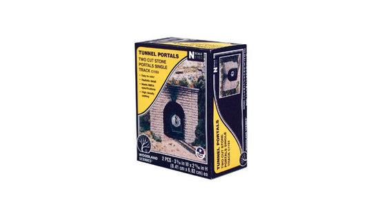 Woodland Scenics N scale Cut Stone Portals - Single Track pkg(2)