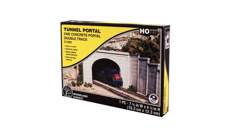 Load image into Gallery viewer, Woodland Scenics Portail de tunnel HO béton voie double