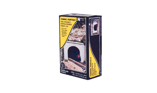 Woodland Scenics N scale Concrete Portals - Double Track pkg(2)