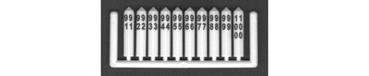 Tichy Train Group HO Concrete Milepost Markers #51 to 100 - White w/Black Printing pkg(50)