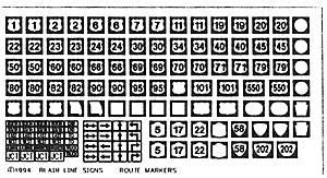 Blair Line HO Highway Signs - Kit - US Highway Route Markers 1950s-Present (black white)