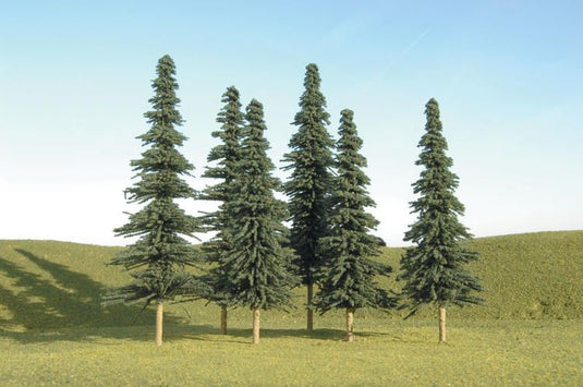 Bachmann SceneScapes - Spruce Trees - 5" to 6"  12.7 to 15.2cm pkg(6)