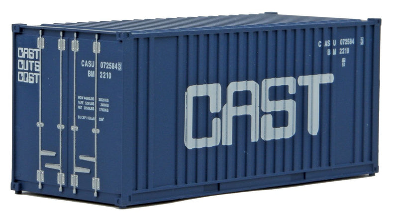 Load image into Gallery viewer, Walthers SceneMaster HO conteneur 20 pi à parois ondulées (panneau d'extrémité plat) – CAST (949-8009)