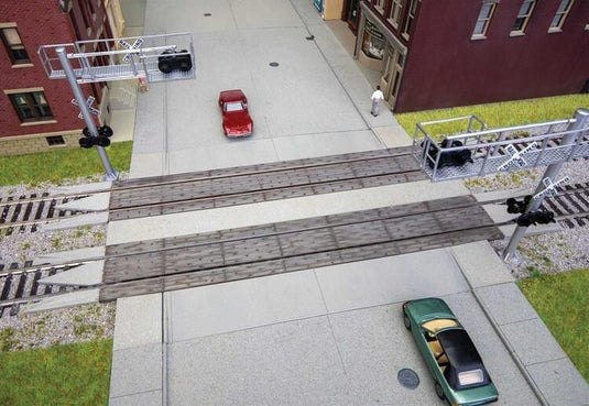 Walthers Tracks HO Modern Wood Grade Crossing w/Rerailer Ends