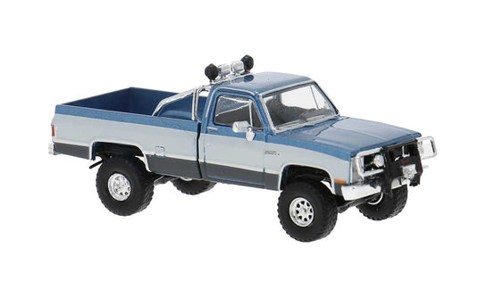 Brekina HO 1981 GMC Sierra Grande Pickup Truck - Metallic Blue, White