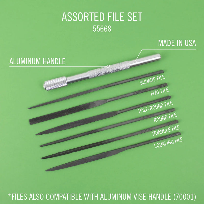 Load image into Gallery viewer, Excel 5-1/2" Long Cut #2 Needle Files - 6 Assorted Set with Handle