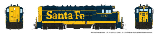 Rapido Trains HO ATSF CF7 w/ Round Cab DCC & Sound: AT&SF - Yellow Pinstripe