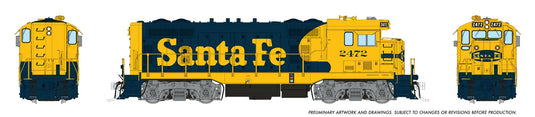 Rapido Trains HO ATSF CF7 w/ Round Cab DCC & Sound: AT&SF - Yellow Warbonnet