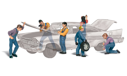 Woodland Scenics HO Auto Mechanics - pkg(6)