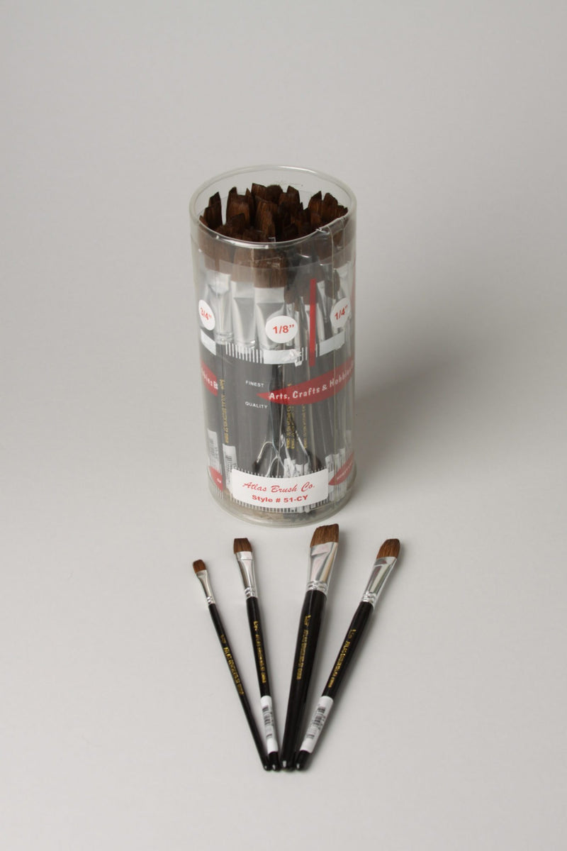 Load image into Gallery viewer, Pinceaux plats en poil de chameau Atlas Brush, gamme style 51 (tailles 1/8 a 3/4 po)