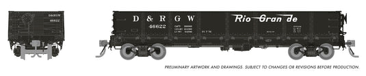 Rapido Trains HO Drop Bottom Gondola - Denver & Rio Grande Western - D&RGW