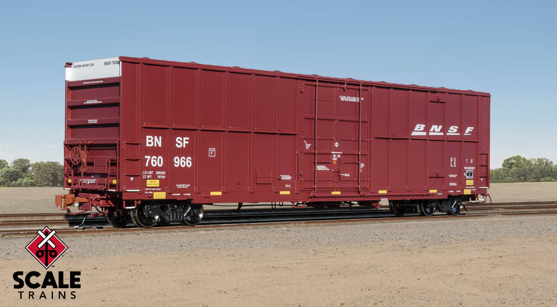 Chargez l'image dans la visionneuse de la galerie, ScaleTrains Rivet Counter HO Trinity 60' 7500 8' Double-Plug-Door High-Cube Boxcar - BNSF #760966